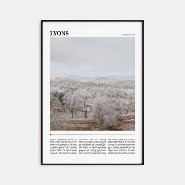 Lyons Travel Poster, Colorado USA Wall Art Print
