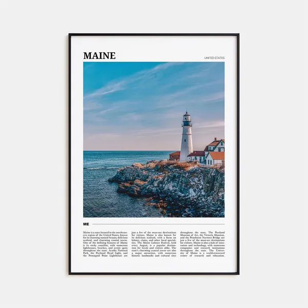 Maine Travel Poster, Maine Wall Art, USA Decor
