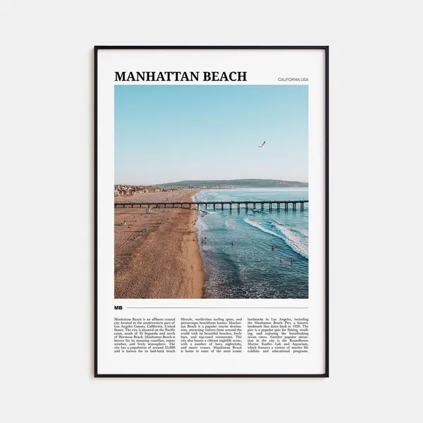 Manhattan Beach Travel Poster, California USA