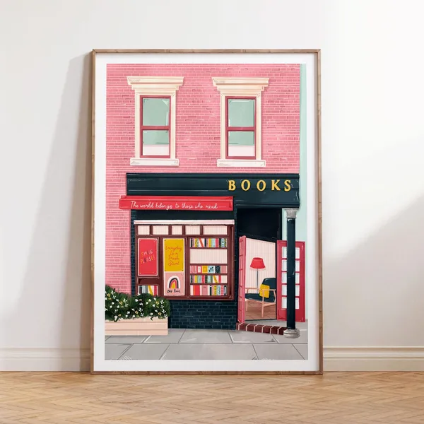 New York Bookshop Art Print, Reading Wall Art