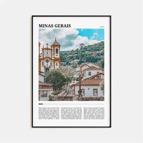 Minas Gerais Travel Poster, Brazil Wall Art Print