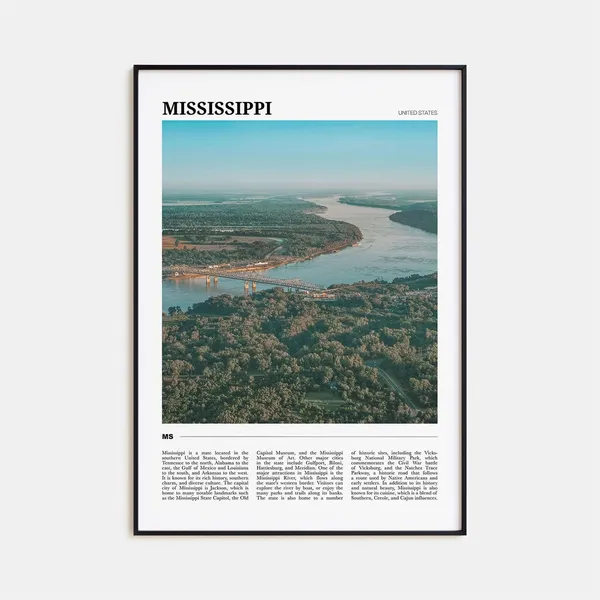 Mississippi Travel Poster, United States Wall Art Print