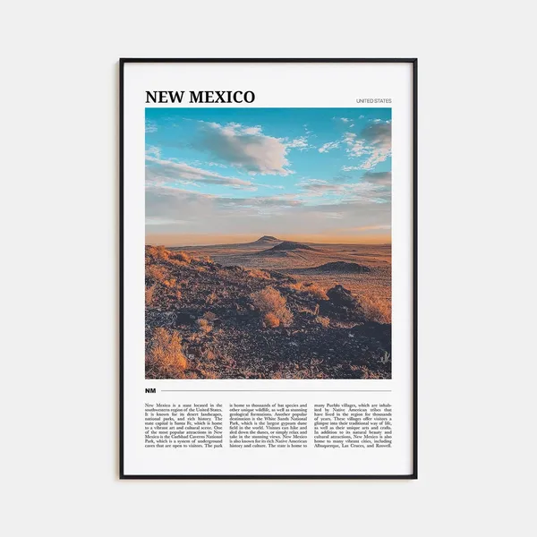 New Mexico Travel Poster, United States Art Print