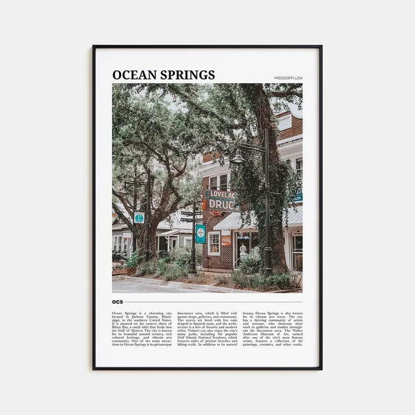 Ocean Springs Travel Poster, Mississippi USA
