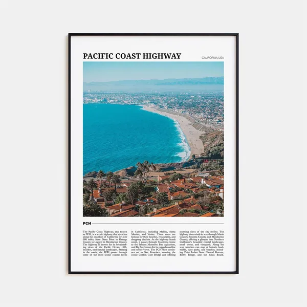 Pacific Coast Highway Travel Poster, California USA