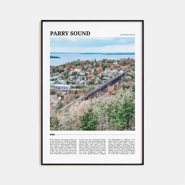 Parry Sound Travel Poster, Ontario Canada Wall Art