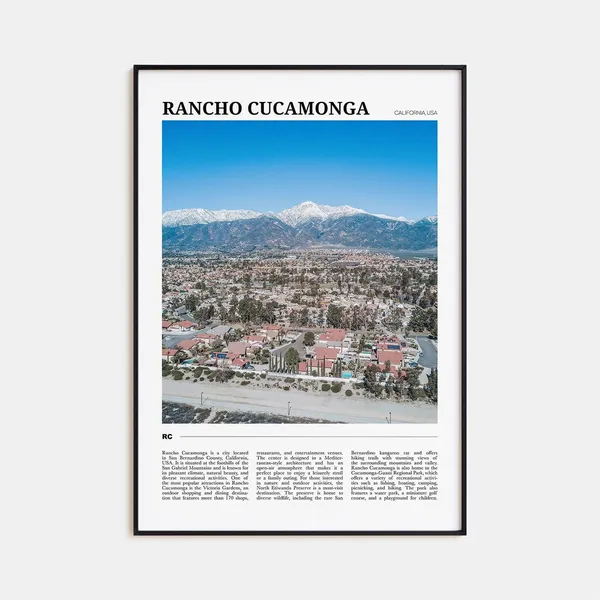 Rancho Cucamonga Travel Poster, Place Wall Art