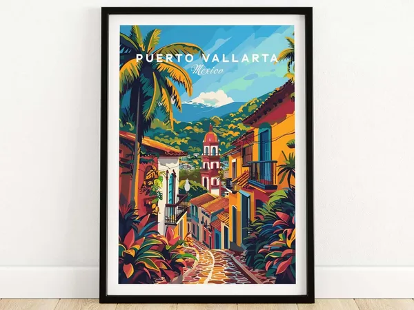 Puerto Vallarta Travel Poster, Birthday and Anniversary