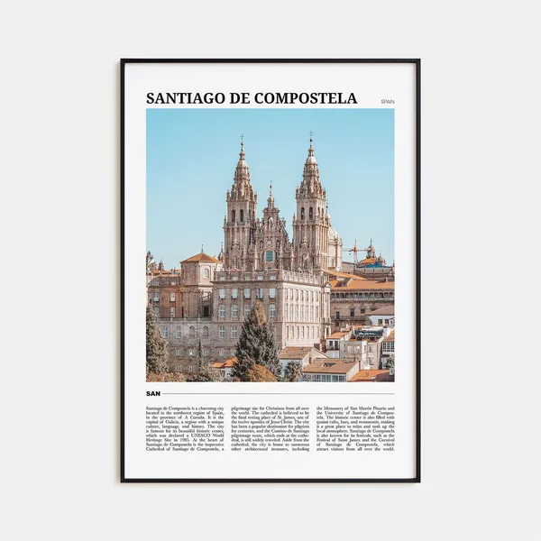 Santiago De Compostela Travel Poster, City Wall Art