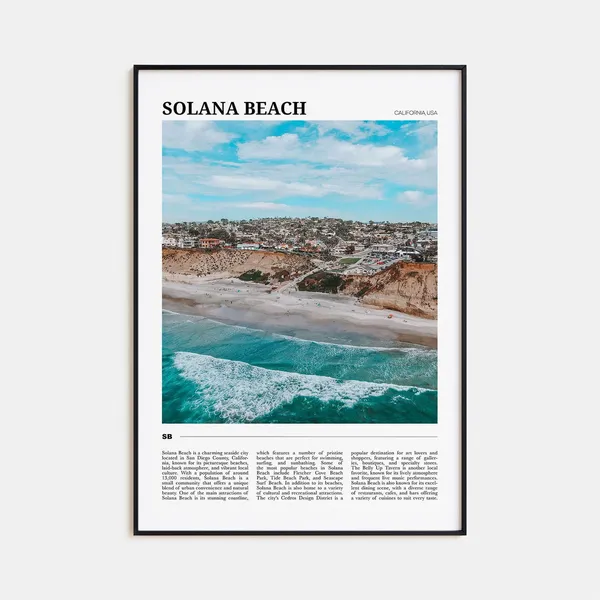 Solana Beach Travel Poster, California Wall Art