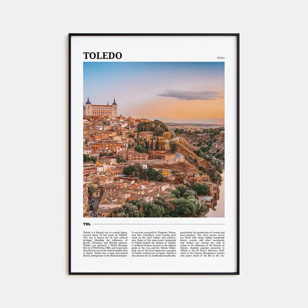 Toledo Travel Poster, Spain Wall Art Print