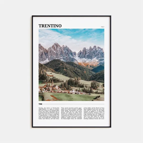 Trentino Travel Poster No 2, Italy Art Print