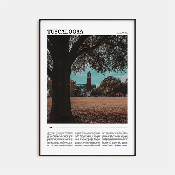 Tuscaloosa Travel Poster, Alabama USA Art Print