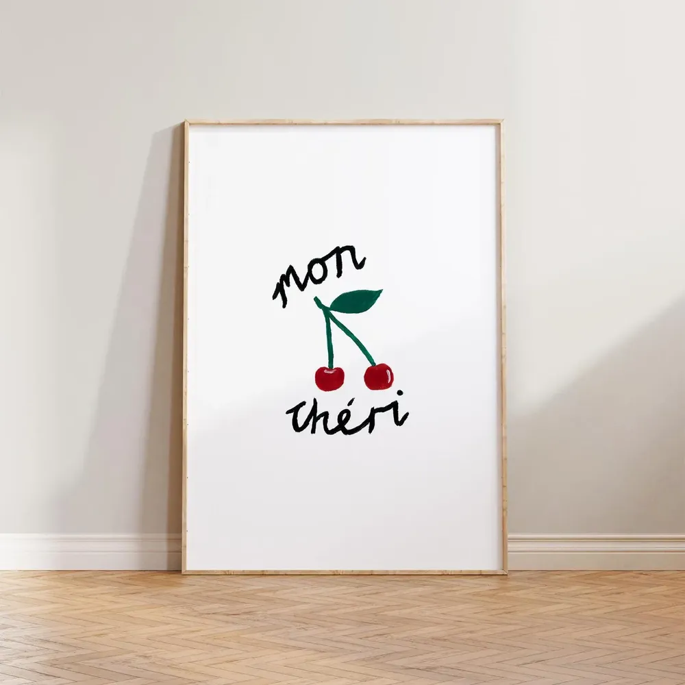 Mon Cheri Print, Kitchen Wall Art Decor