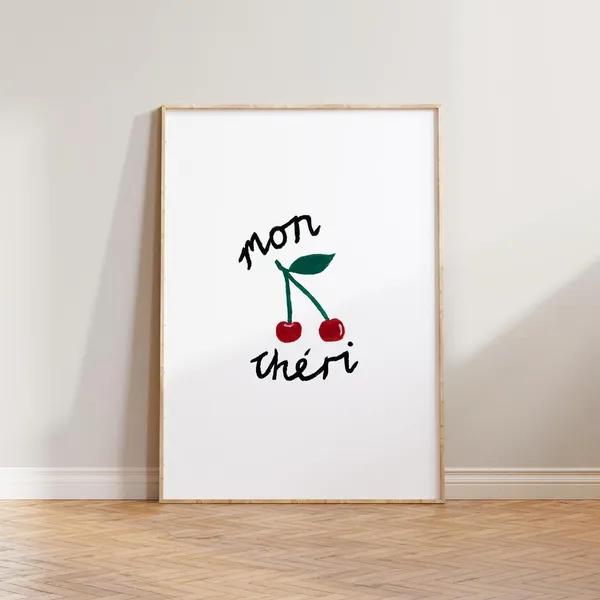 Mon Cheri Print, Kitchen Wall Art Decor