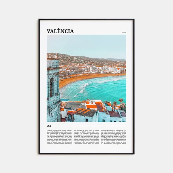 Valencia Travel Poster Spain Wall Art Print