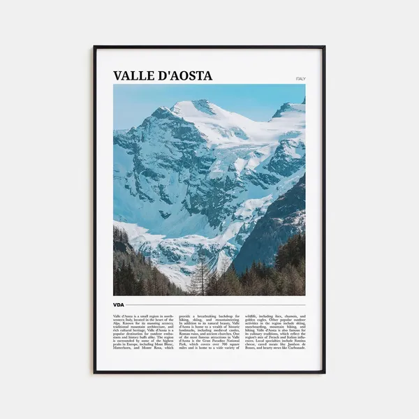 Valle Daosta Travel Poster, Italy Wall Art Print