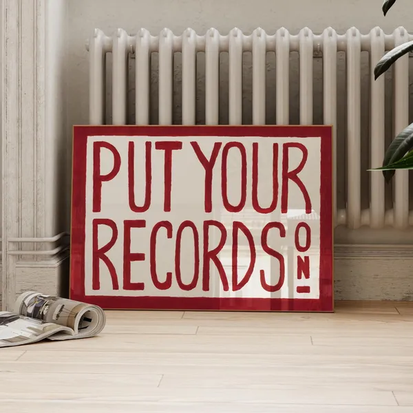 Retro Wall Art Print, Mid-Century Modern Music