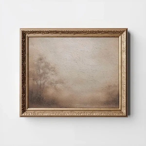 Beige Abstract Watercolor Landscape, Moody Neutral