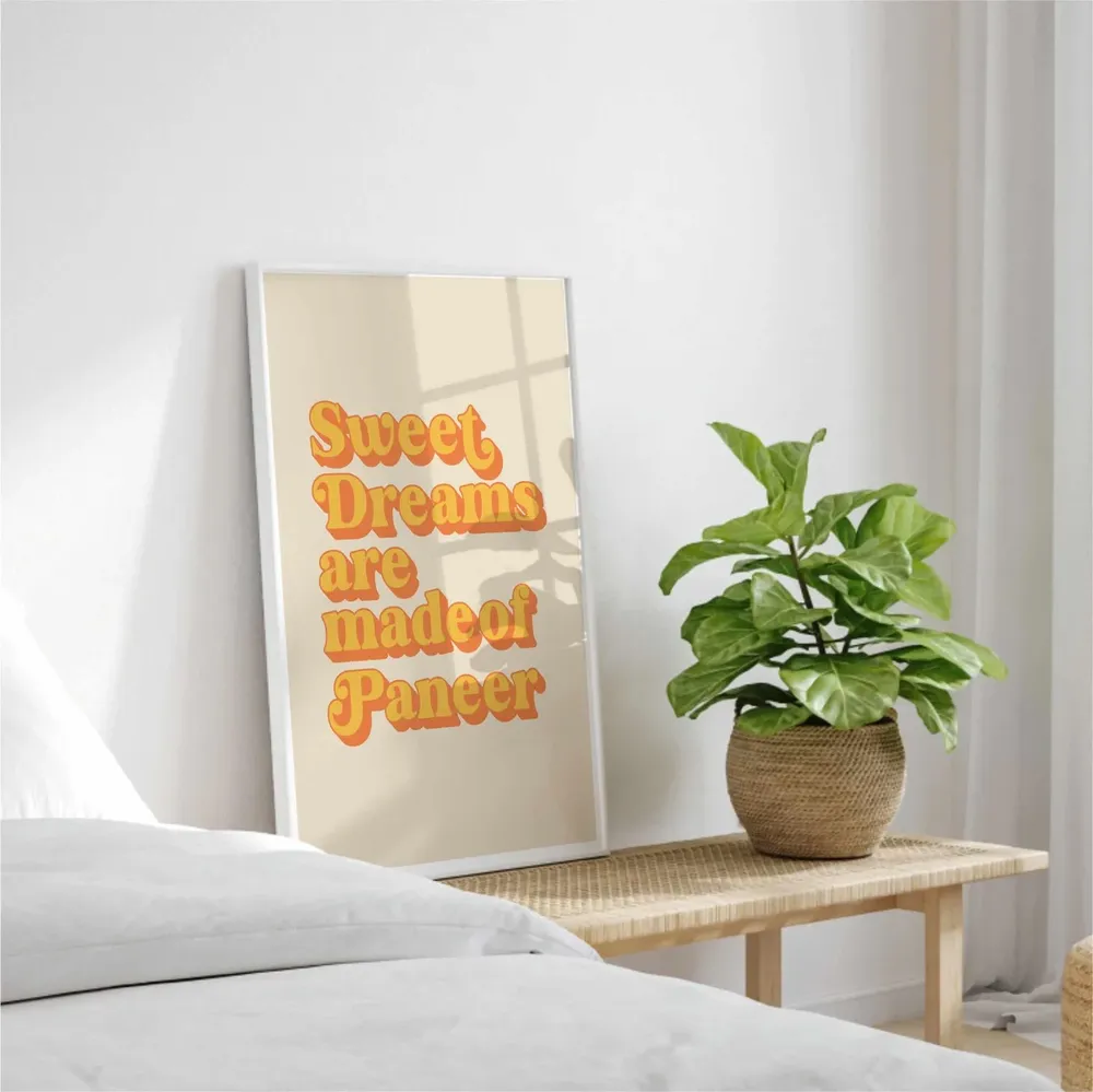 Funny Paneer Cheese Art Print, Kitchen Poster