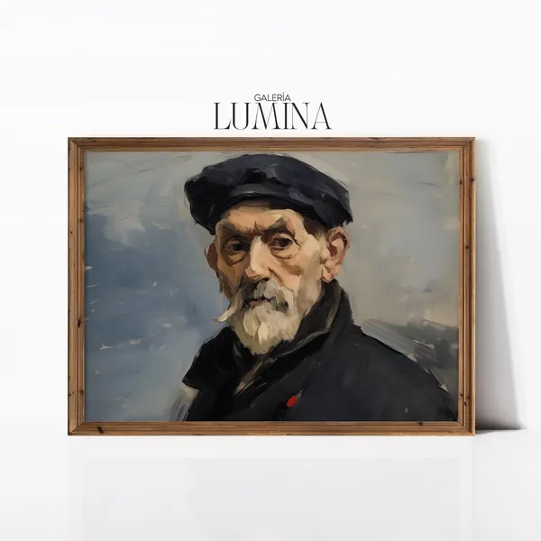 Vintage Ship Captain Portrait, Nautical Wall Art Print