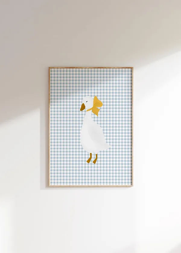 Goose Wall Art, Coquette Cottagecore Nursery Print
