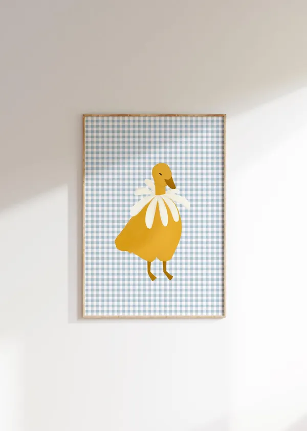 Girls Room Duck Print, Cottagecore Nursery Art