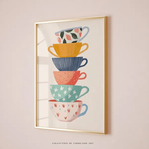 Coffee Cup Painting Kitchen Decor Art Print