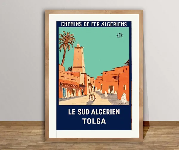 Chemin De Fer Algeriens Le Sud Algerien Tolga Travel Poster