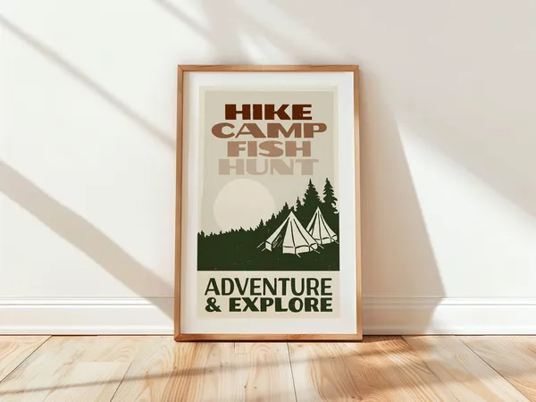 Fun Hiking Camping Retro Camping Travel Poster