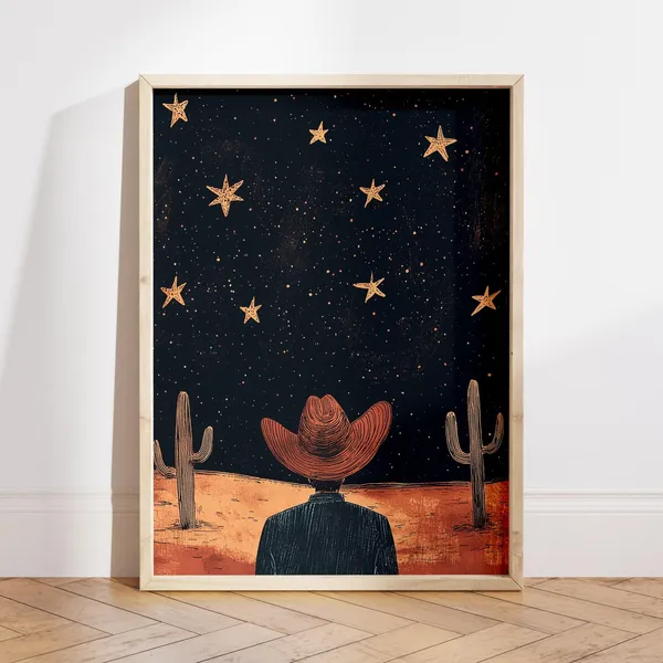 Western Cowboy Contemporary Travel Poster