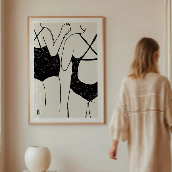 Sis No 04 Feminine Figure Sketch Illustration Art Print