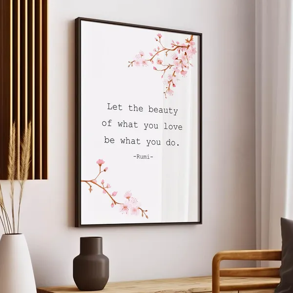Rumi Quote Wall Art, Motivational Poster