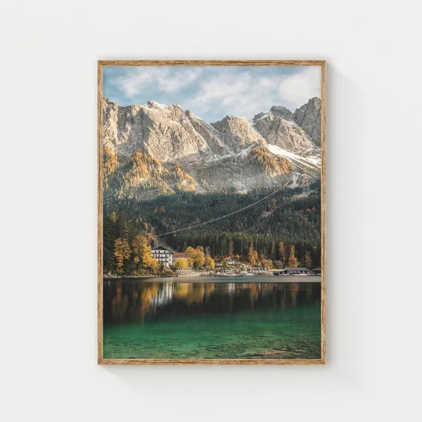 Lake Eibsee German Alps Bavaria Travel Poster