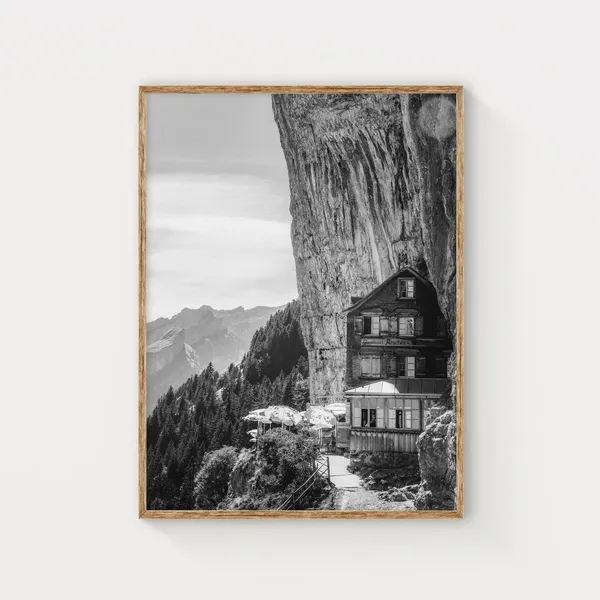 Aescher Guesthouse Appenzell Swiss Alps Travel Poster