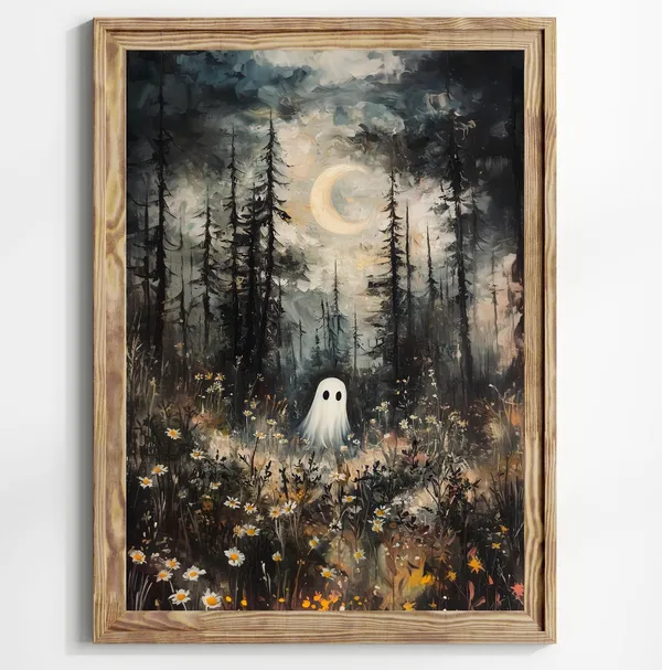 Ghost in a Magical Forest, Dark Academia Print