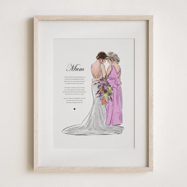 Personalized Mother of the Bride Portrait Art Print