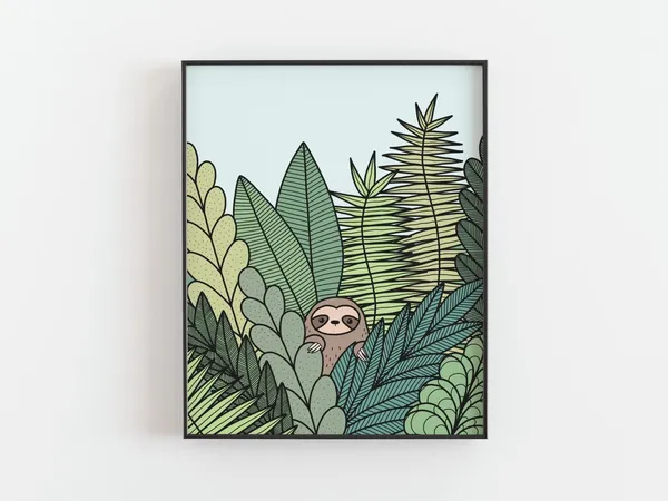 Weiner Dog Kids Room Art Print, Jungle Sunset Quotes