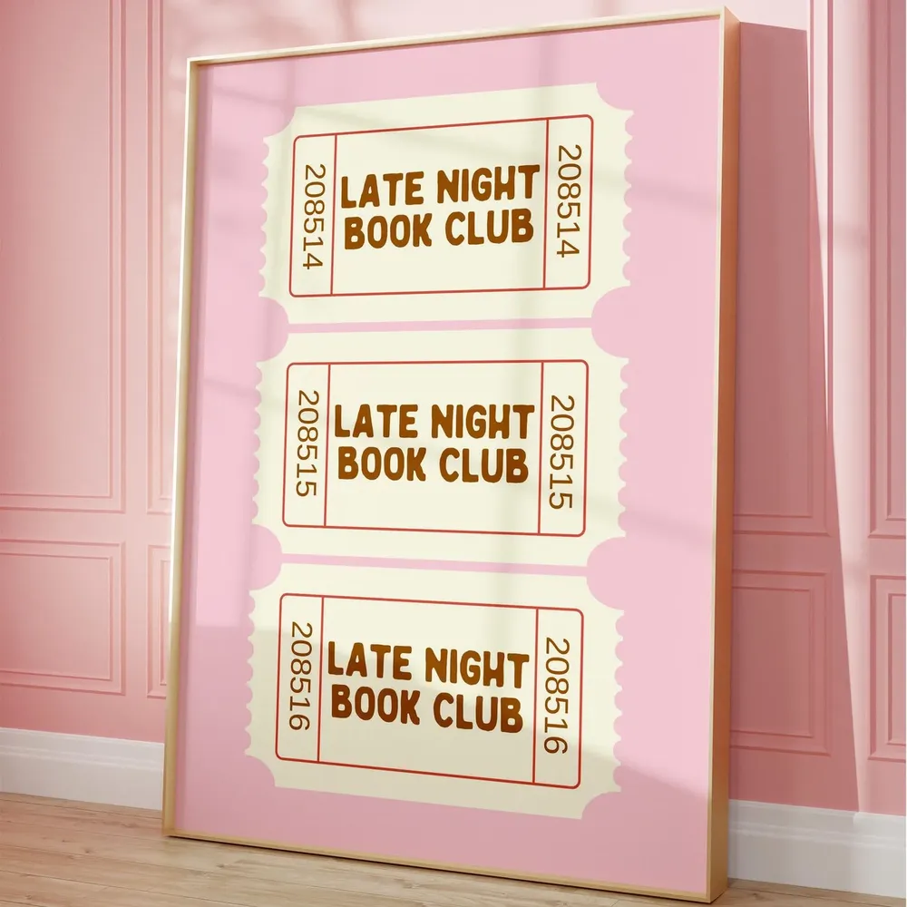 Late Night Book Club Literary Wall Art Print - Image 3
