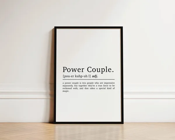 Power Couple Definition Quote Print, Bedroom Decor