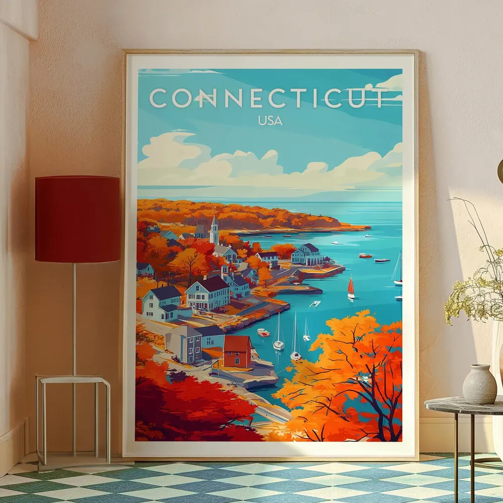 Connecticut Travel Poster, USA State Art Print - Image 2