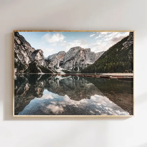 Lago Di Braies Dolomites Travel Poster, Italy