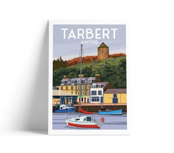 Tarbert Travel Poster, Kintyre Scotland Argyll