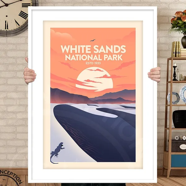 National Park White Sands Estd 1933 Travel Poster