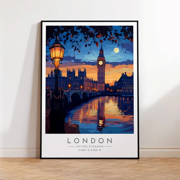 Big Ben Travel Poster, London Travel Print
