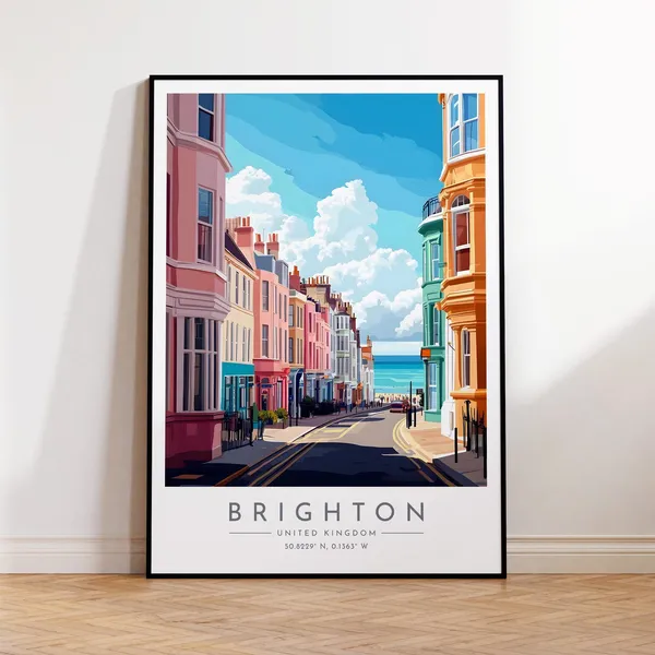 Brighton Travel Poster, England Home Decor Print