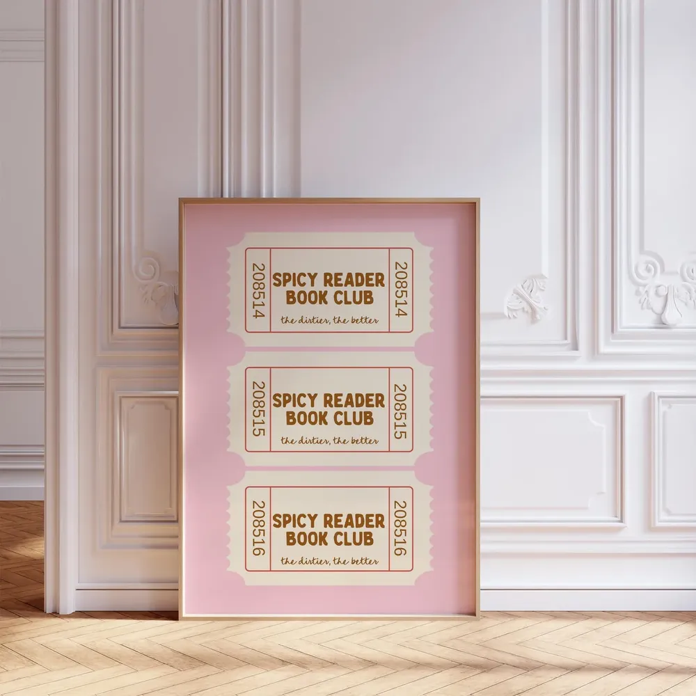 Spicy Reader Book Club Tickets, Bookish Wall Art Print - Image 3