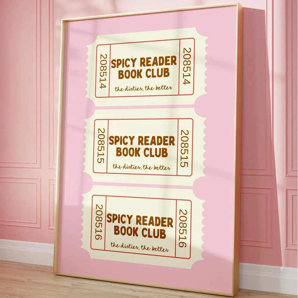 Spicy Reader Book Club Tickets, Bookish Wall Art Print - Image 2