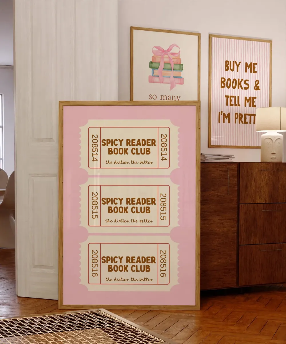 Spicy Reader Book Club Tickets, Bookish Wall Art Print - Image 5