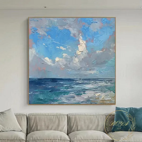 Sea Abstract Art, Blue Ocean Textured Wall Art Print